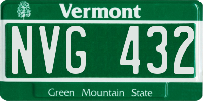 VT license plate NVG432