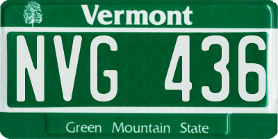 VT license plate NVG436