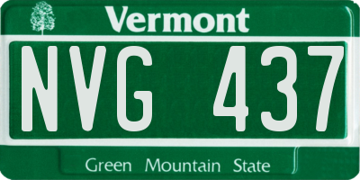 VT license plate NVG437