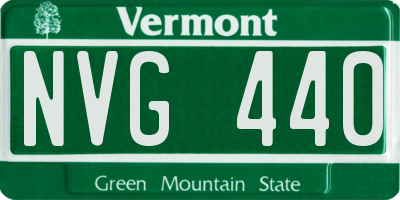 VT license plate NVG440