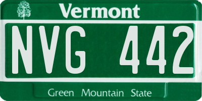 VT license plate NVG442