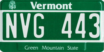 VT license plate NVG443