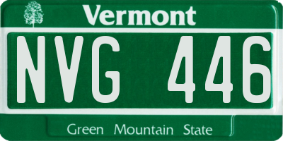 VT license plate NVG446