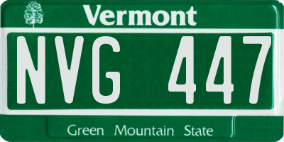 VT license plate NVG447