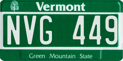 VT license plate NVG449