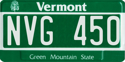 VT license plate NVG450