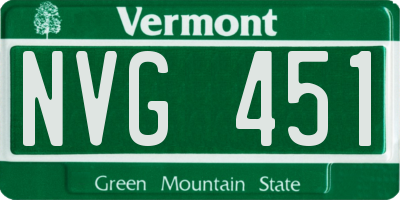 VT license plate NVG451