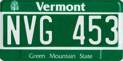 VT license plate NVG453