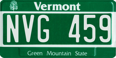 VT license plate NVG459