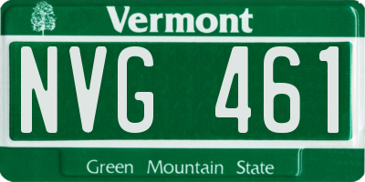 VT license plate NVG461