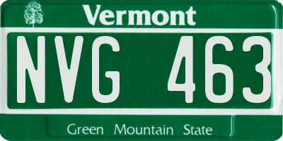 VT license plate NVG463
