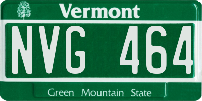 VT license plate NVG464