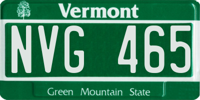 VT license plate NVG465