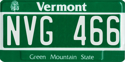 VT license plate NVG466