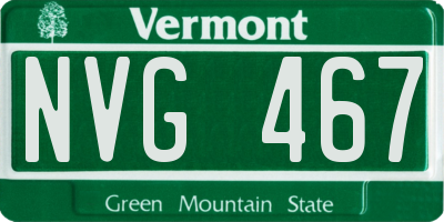 VT license plate NVG467