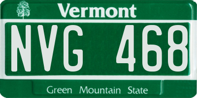 VT license plate NVG468