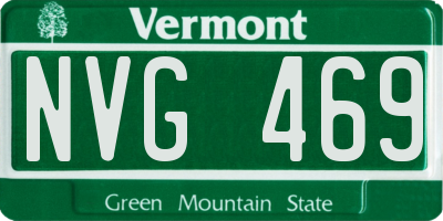 VT license plate NVG469
