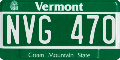 VT license plate NVG470