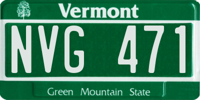 VT license plate NVG471