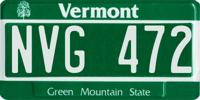 VT license plate NVG472