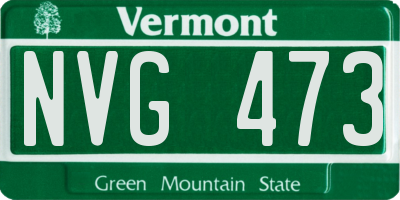 VT license plate NVG473