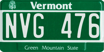 VT license plate NVG476