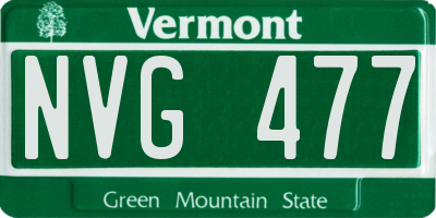 VT license plate NVG477