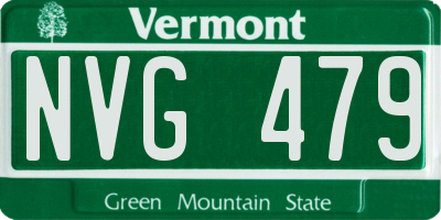 VT license plate NVG479