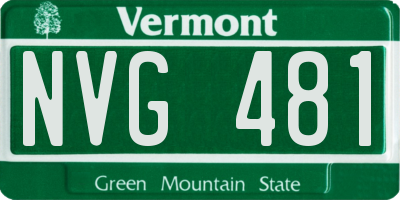 VT license plate NVG481