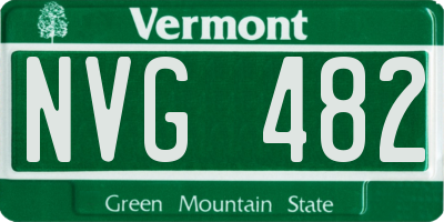 VT license plate NVG482
