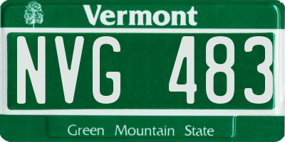 VT license plate NVG483
