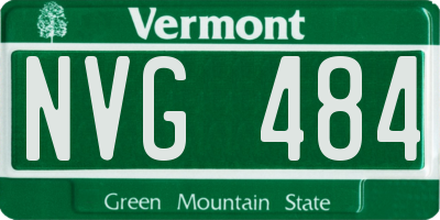 VT license plate NVG484