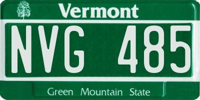 VT license plate NVG485