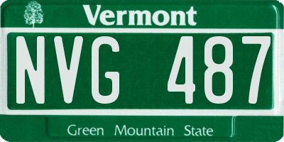 VT license plate NVG487