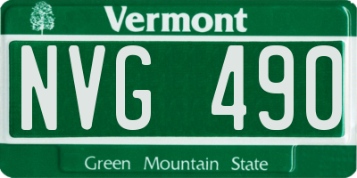 VT license plate NVG490