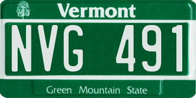 VT license plate NVG491