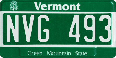 VT license plate NVG493