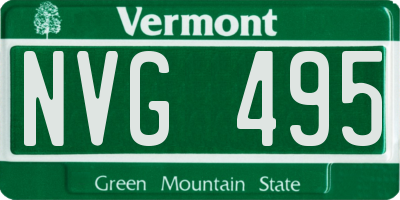 VT license plate NVG495