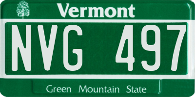 VT license plate NVG497