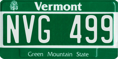 VT license plate NVG499
