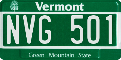 VT license plate NVG501