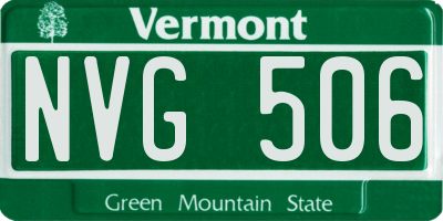 VT license plate NVG506