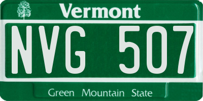 VT license plate NVG507
