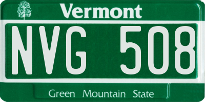 VT license plate NVG508
