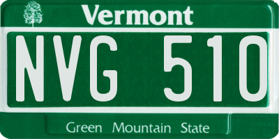 VT license plate NVG510