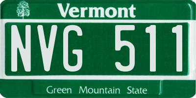 VT license plate NVG511
