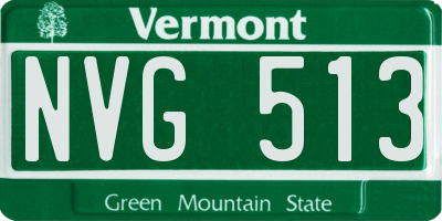 VT license plate NVG513