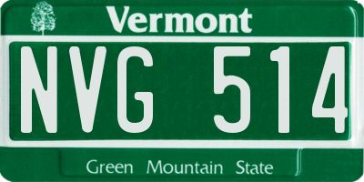 VT license plate NVG514