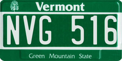 VT license plate NVG516
