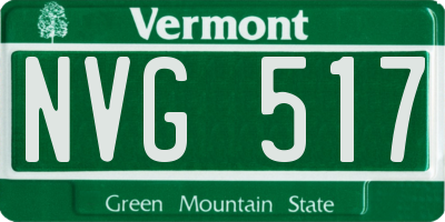 VT license plate NVG517